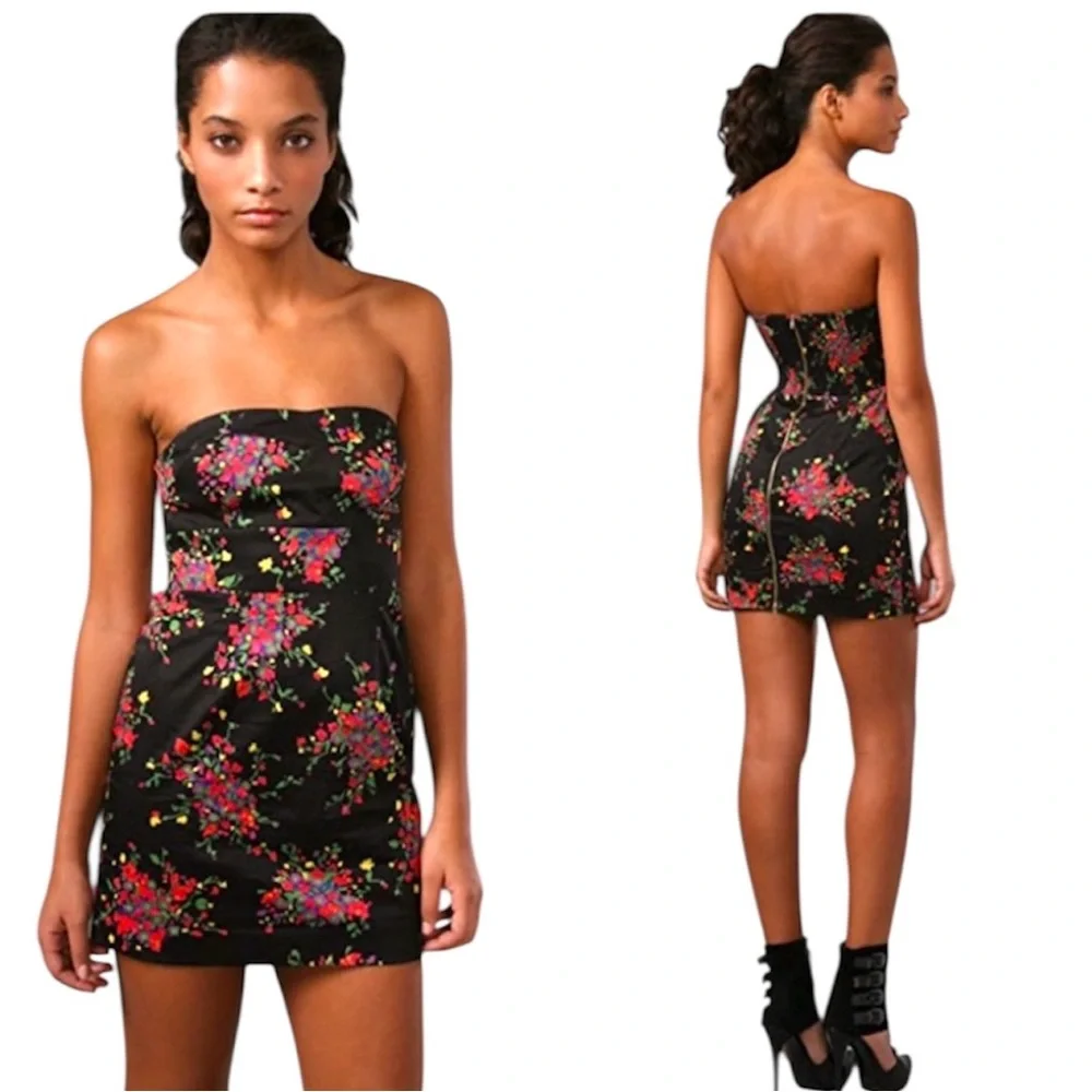 Free People Poison Apple Floral Strapless Mini Dress